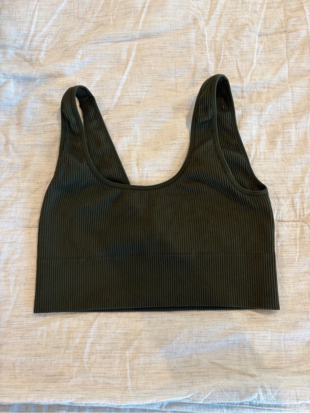 GAP Ribbed Scoop Bralette - Dark Olive